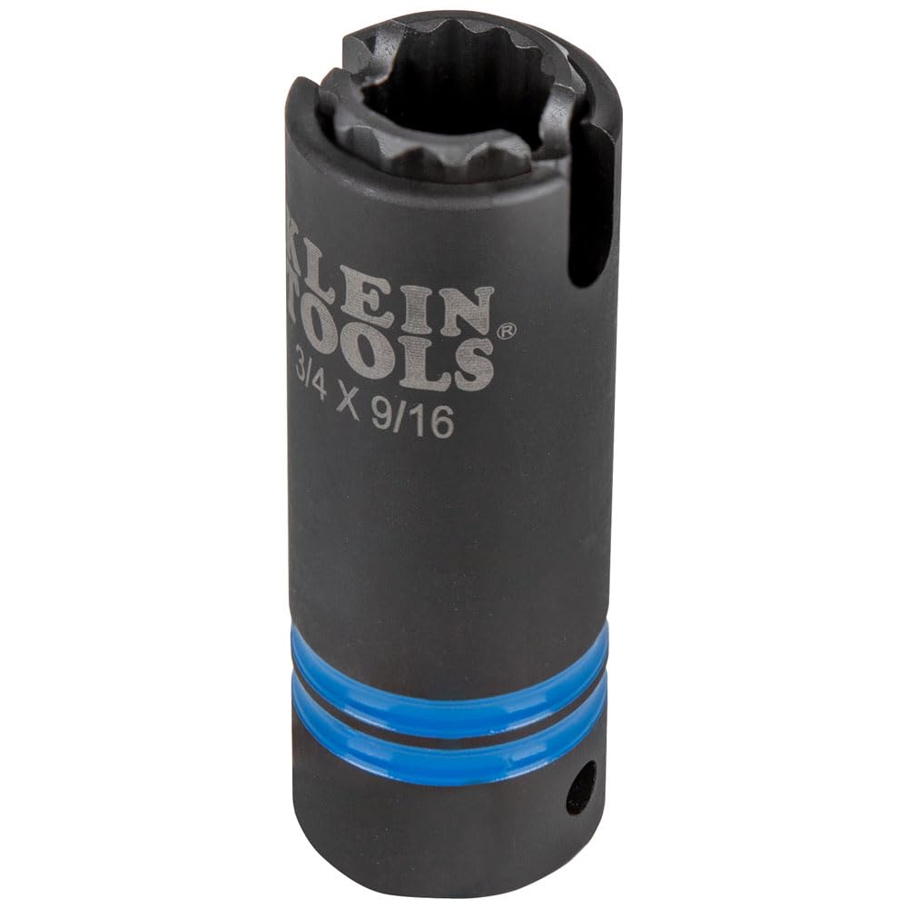 Klein Tools 66031 3-in-1 Slotted Impact Socket, 12-Point Deep